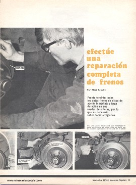 Efectúe una reparación completa de frenos - Noviembre 1970