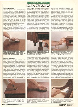 Restaurando una mesa de chapas de madera - Febrero 1994