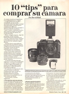 10 tips para comprar su cámara fotográfica - Enero 1981