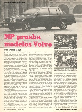 MP prueba modelos Volvo - Marzo 1985