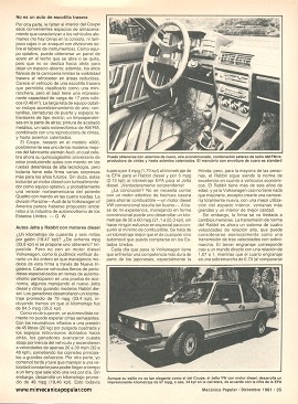 Audi Coupe, VW Jetta y Rabbit - Diciembre 1981