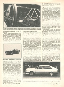 Audi Coupe, VW Jetta y Rabbit - Diciembre 1981