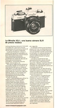 La Minolta XG-1 -una buena cámara SLR - Octubre 1979