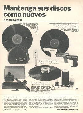 Mantenga sus discos (LP-Vinil-Acetato) como nuevos - Diciembre 1981