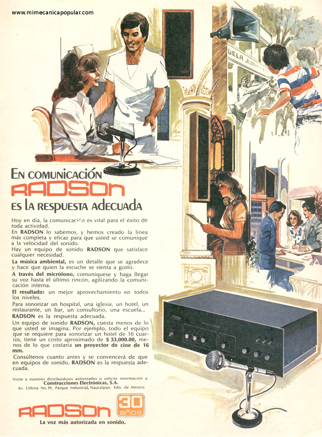 Publicidad - Equipo de Sonido Radson - Agosto 1979
