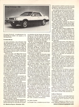 Los autos Chrysler del 80 - Diciembre 1979