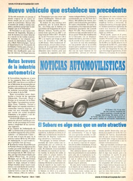Noticias Automovilísticas - Abril 1985