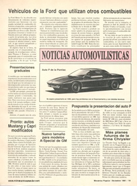 Noticias Automovilísticas - Diciembre 1981