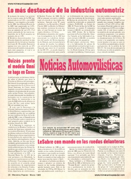 Noticias Automovilísticas - Abril 1985