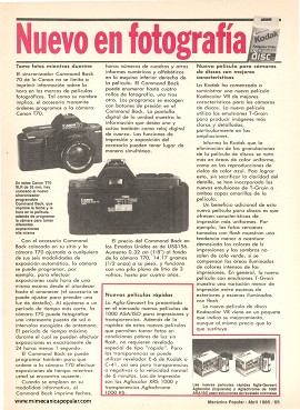 Lo Nuevo en Fotografía - Abril 1985