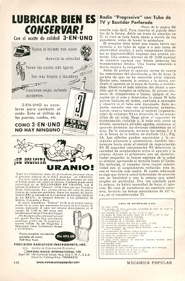 Radio progresivo con tubo de TV y bastidor perforado - Julio 1955
