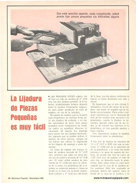 Soporte para Lijadura de Piezas pequeñas - Noviembre 1973