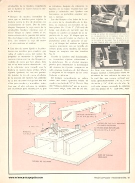 Soporte para Lijadura de Piezas pequeñas - Noviembre 1973